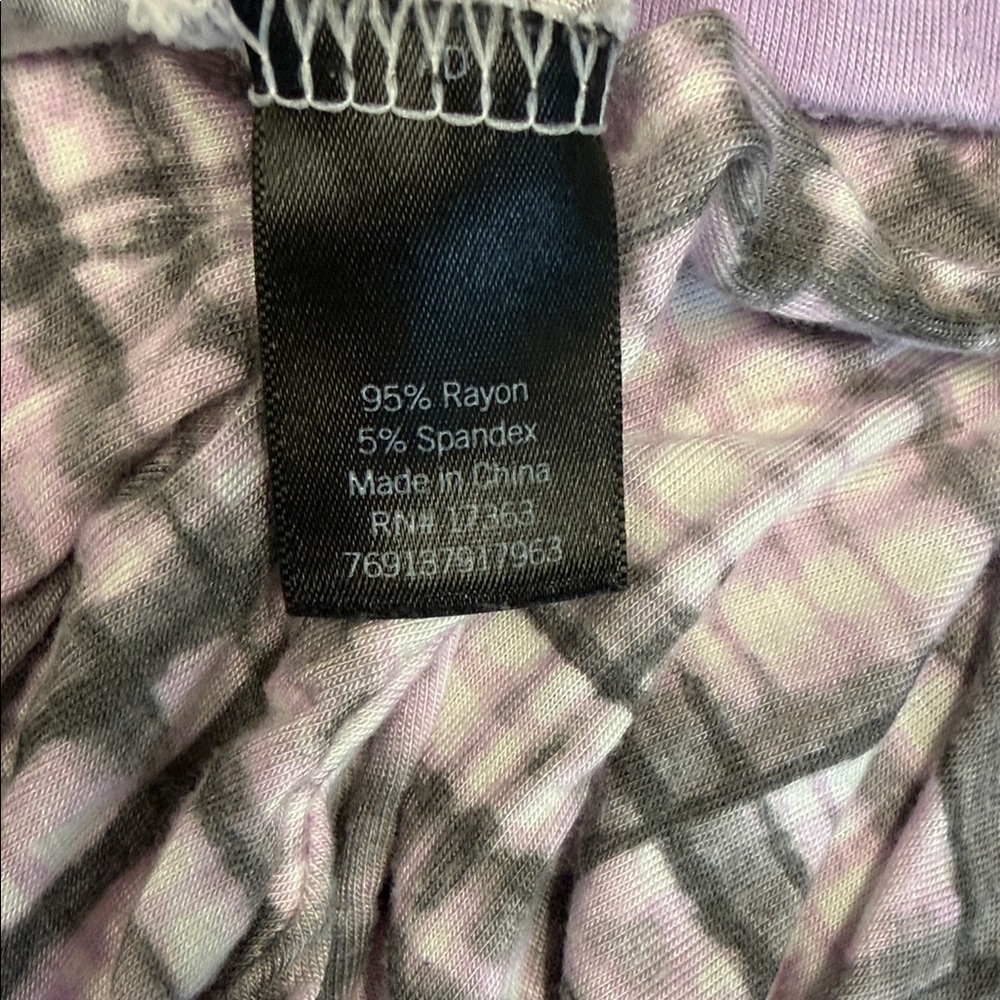 Simply Vera Vera Wang Lavender and Gray Plaid Top - Picture 6 of 6